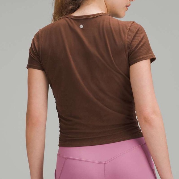 Lululemon Ribbed Short Sleeve Top in Java - Picture 3 of 7